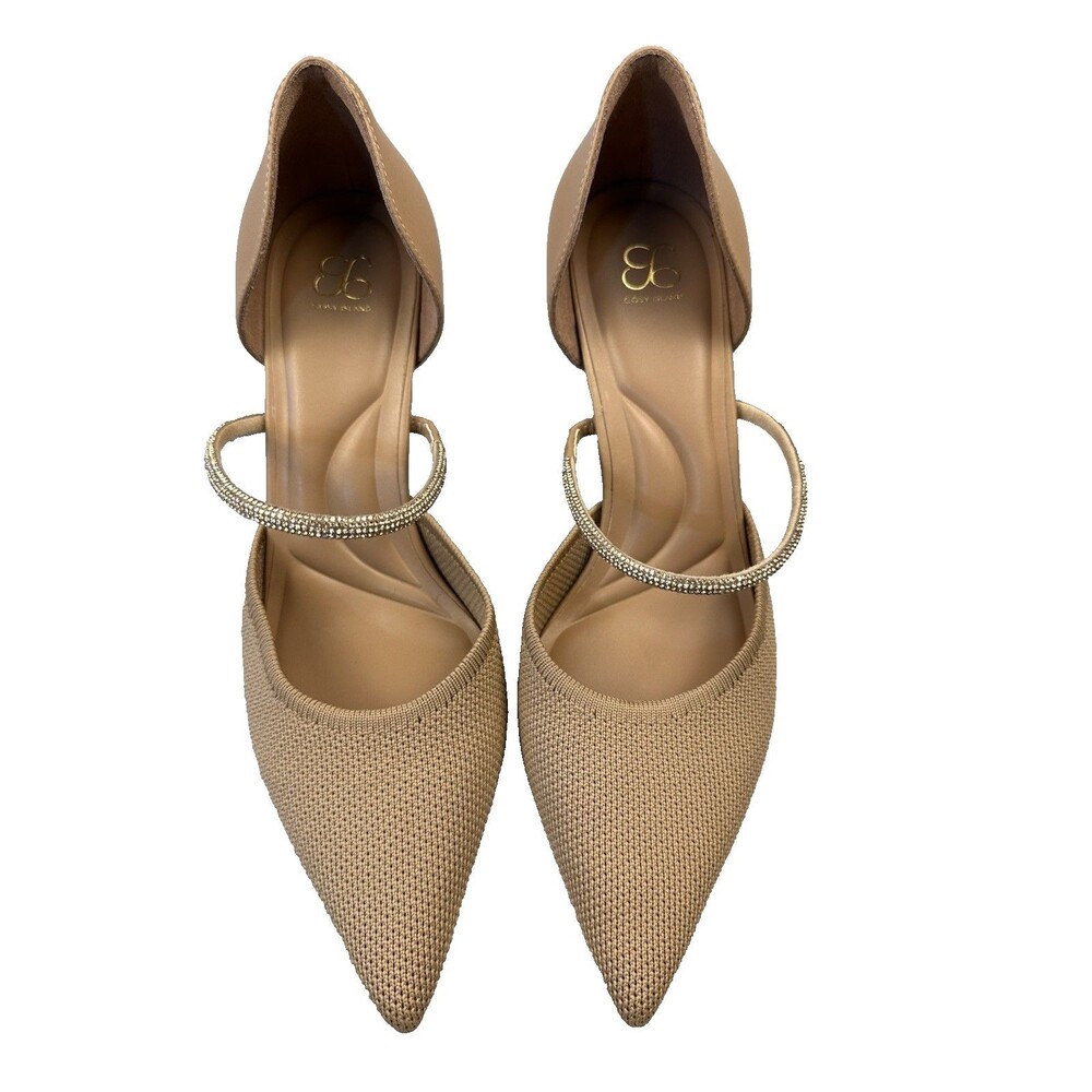 Cosy Island Beige Rhinestone Dress Shoe Size 8